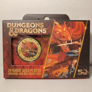 Dungeons & Dragons 50th Anniversary 24k Gold Plated Coin with Colour Print